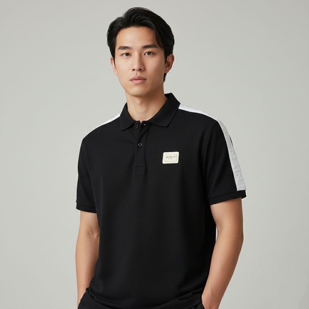 Kaos polo shirt BALMAIN PARIS colour black Size XXL