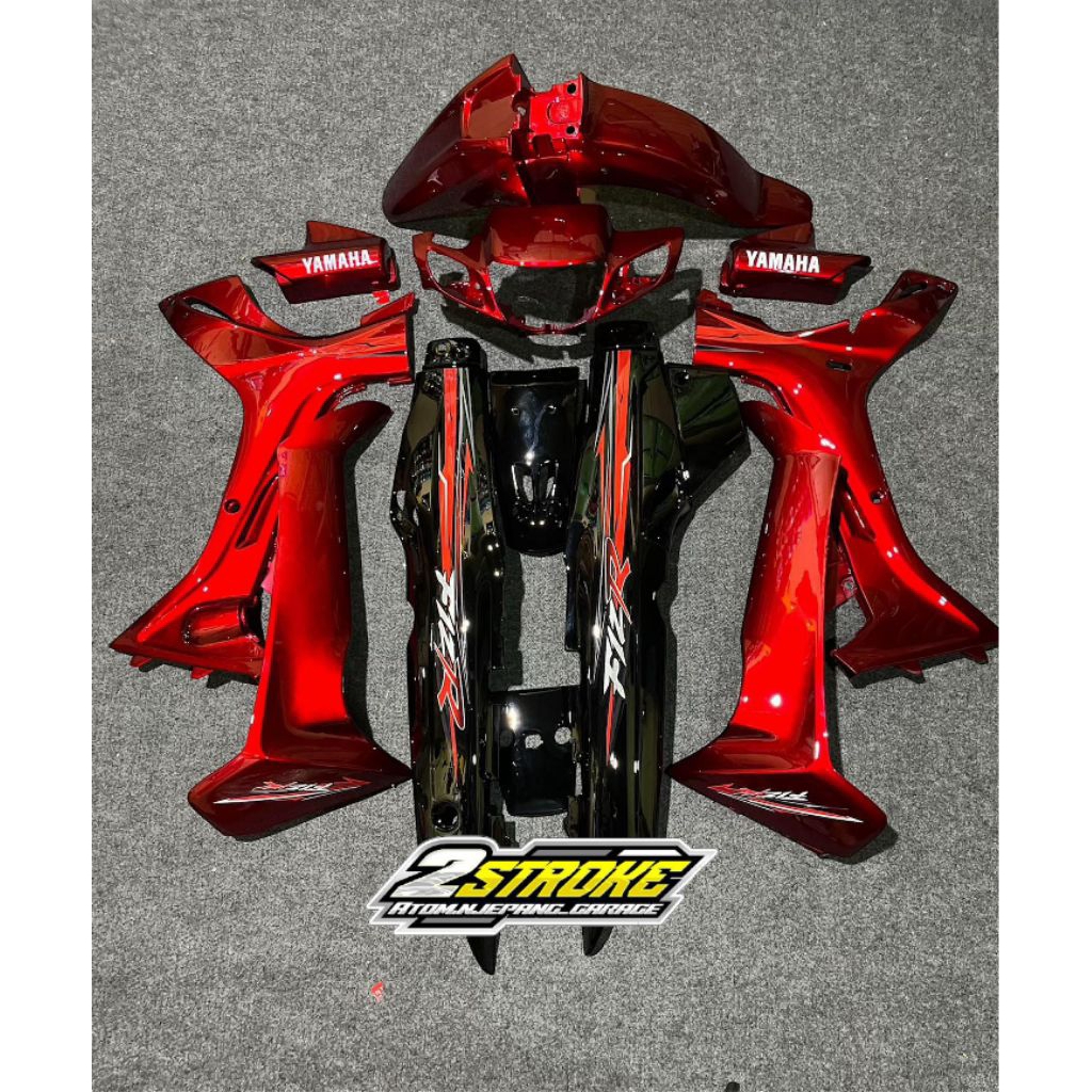 Fullset Cover bodi Fizr Merah Hitam Custom Stiker Hotswheels Set Halus Yamaha Fizr