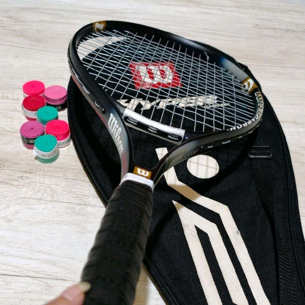 Raket Tenis Wilson Hyper Hammer 7.2 Carbon Siap Pakai Free Tas Dan Grip