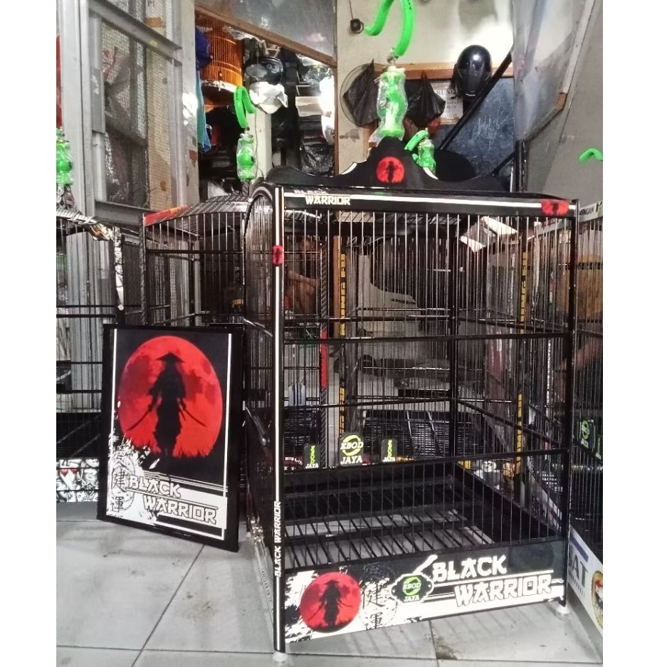 SANGKAR KANDANG KOTAK EBOD JAYA DEKAL JRUJI FIBER motif BLACK JAVANES DLL