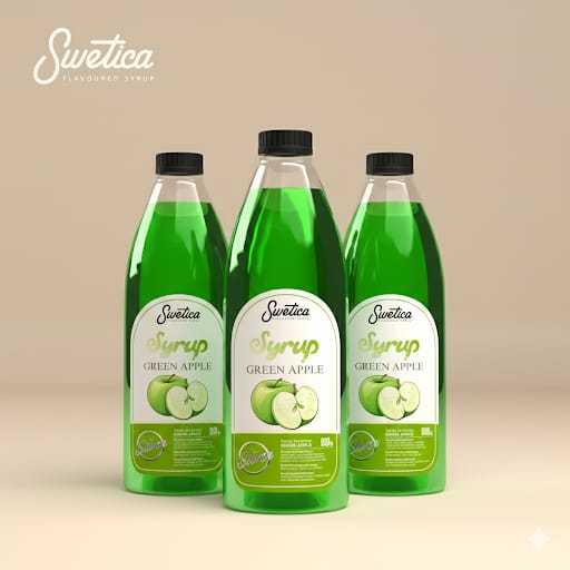 Sirup Kopi Kekinian Swetica Silver Green Apple 600ml | Rasa Hijau Apel Segar dan Otentik | Horeca