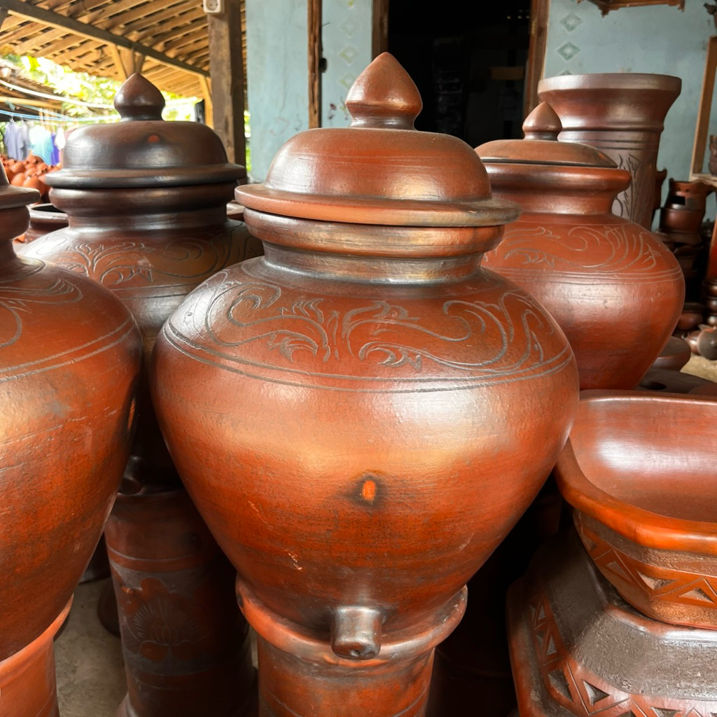 Genong 30-35L Padasan Pancuran Wudhu Taman Gerabah Tanah Liat