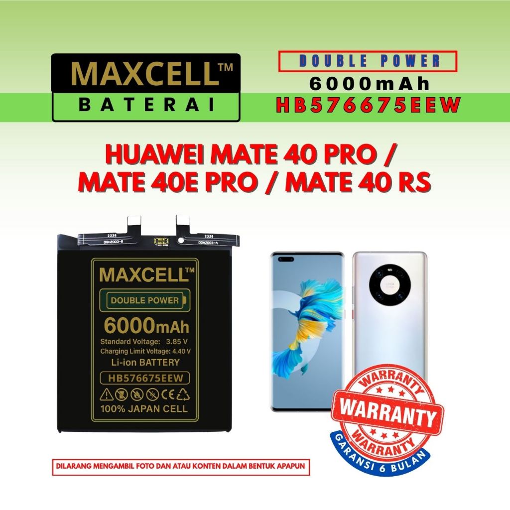 Baterai HB576675EEW Compatible Huawei Mate 40 Pro / Mate 40e Pro / Mate 40 RS Double Power 6000mAh