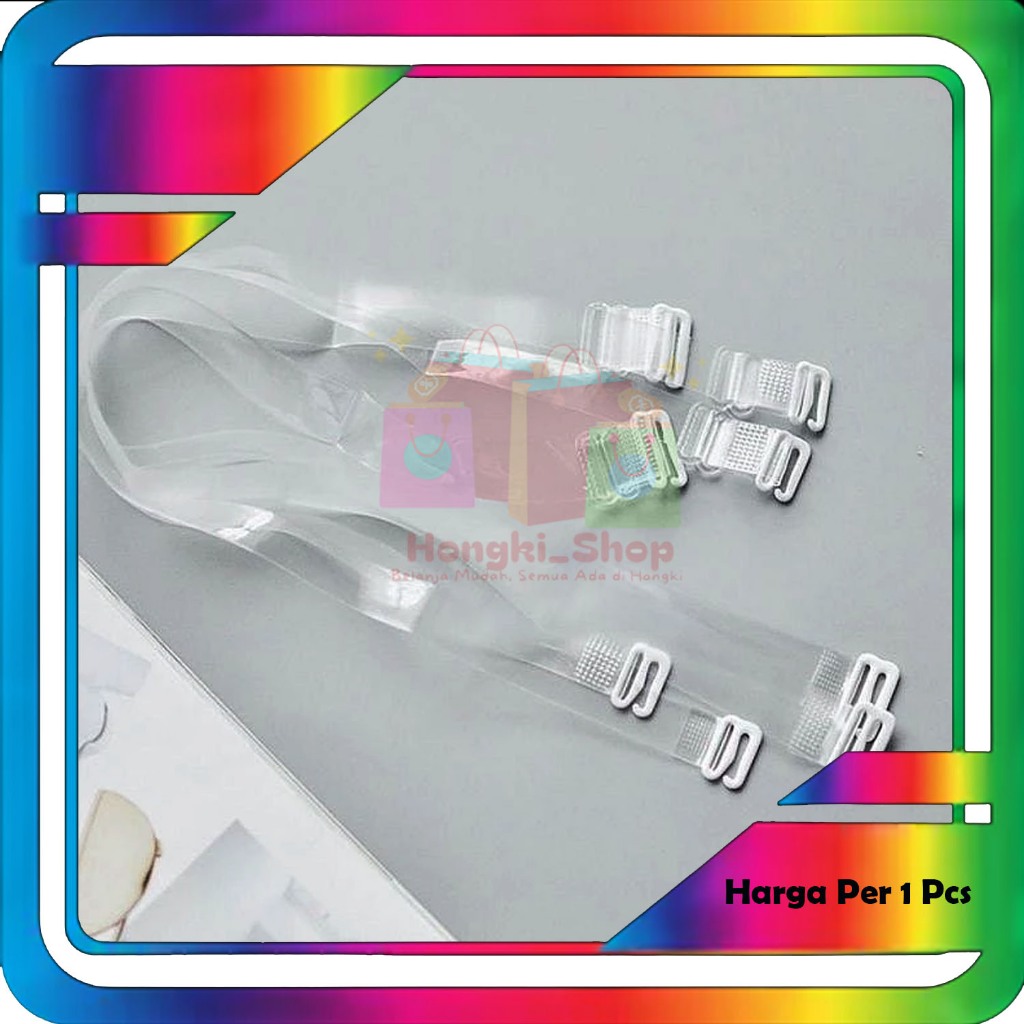 Tali BH Bening Tali Bra Transparan Model Gepeng Tipis Bra Strap Kait Elastis Polos Wanita