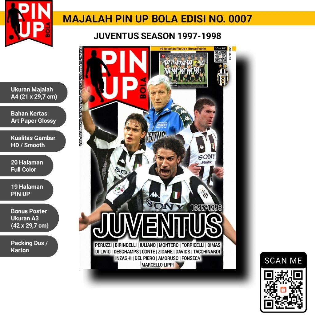 Majalah Pin Up Bola Edisi No. 0007 / Juventus Season 1997-1998