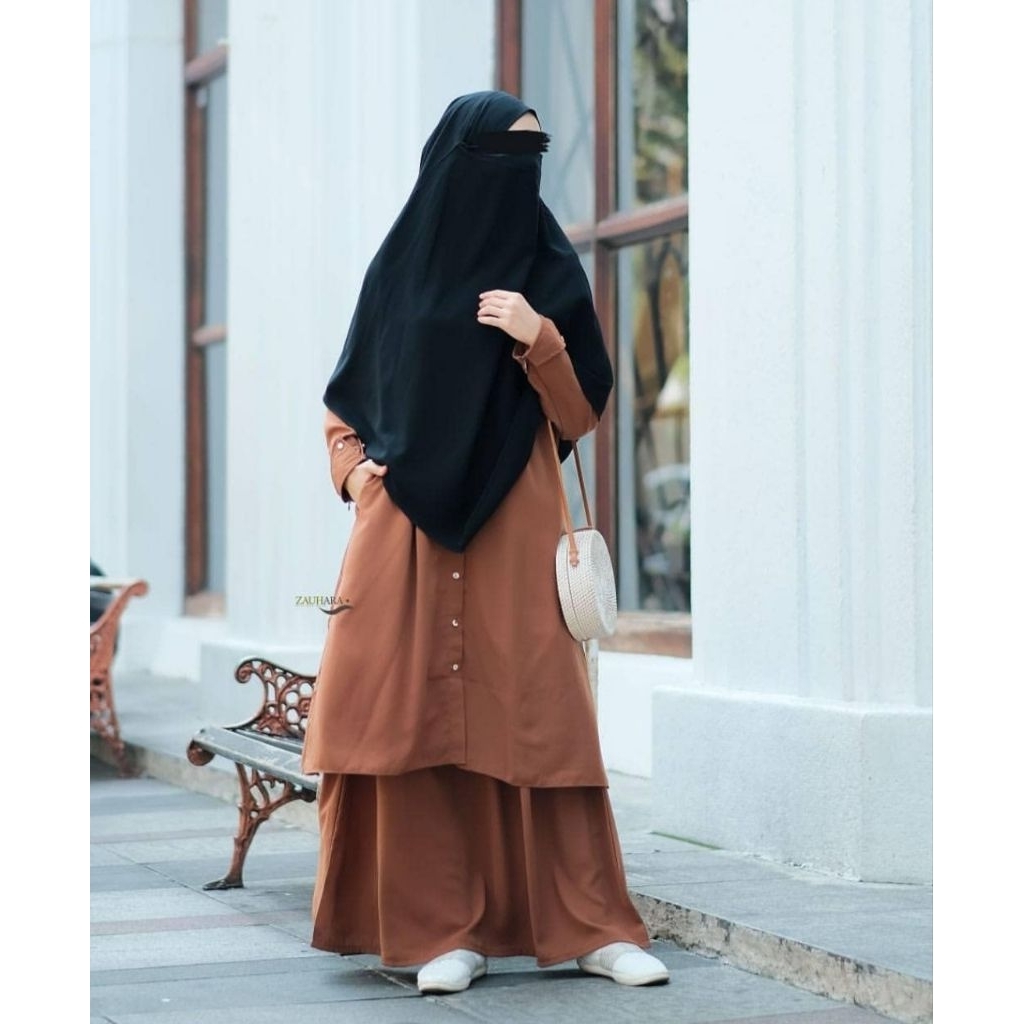 Preloved Sahla Tunik by MyZauhara / Tunik Rok Satu Set Atasan Syari