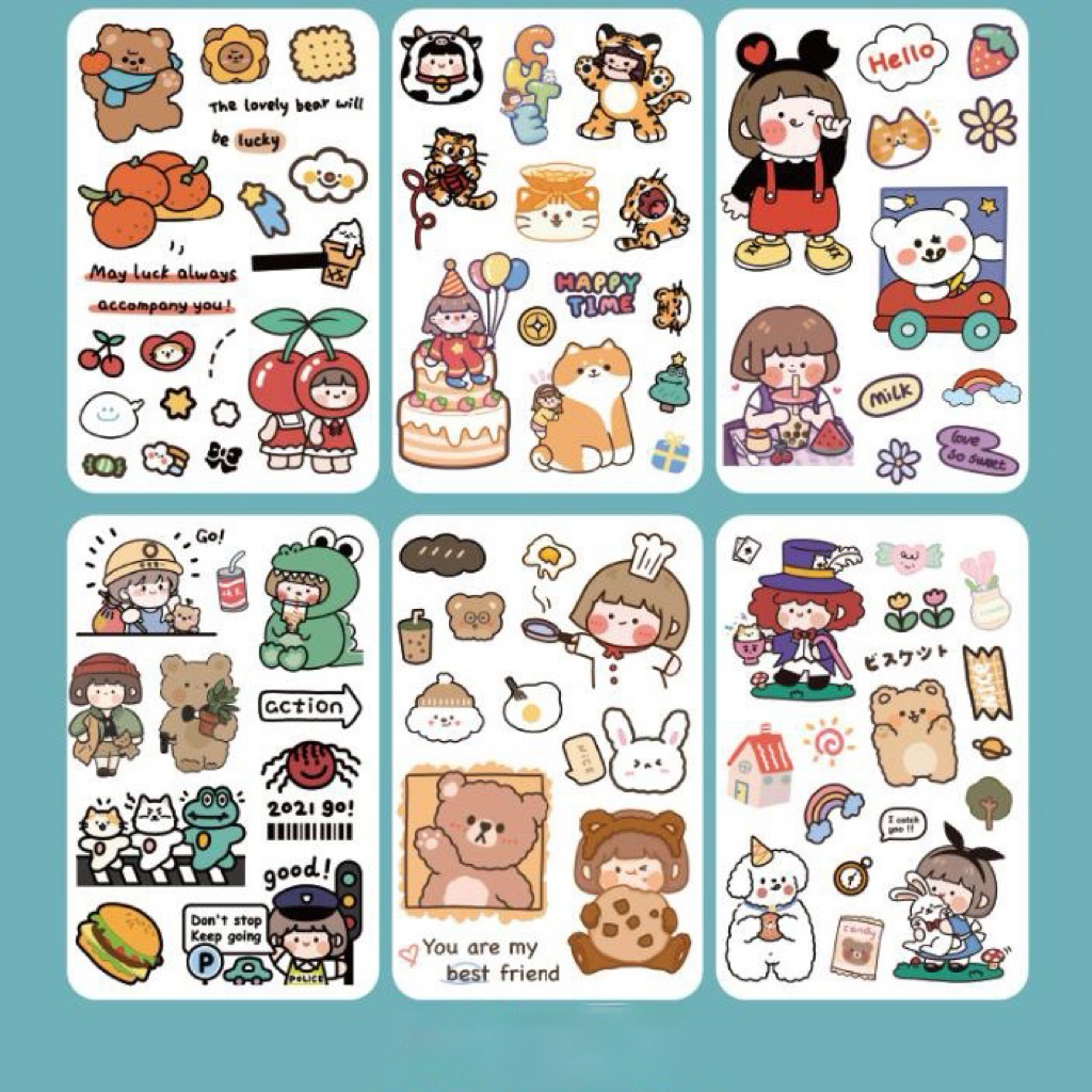 Sticker Deco Hias Lucu Cartoon DIY Jurnal Scrapbook Notes Planner