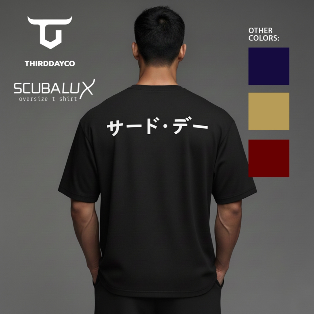 Kaos Oversize "Katakana Back" MTJ33 Hitam MTJ55 Putih MTJ37 Navy MTM16 Maroon MTJ46 Khaki MTN89 ungu