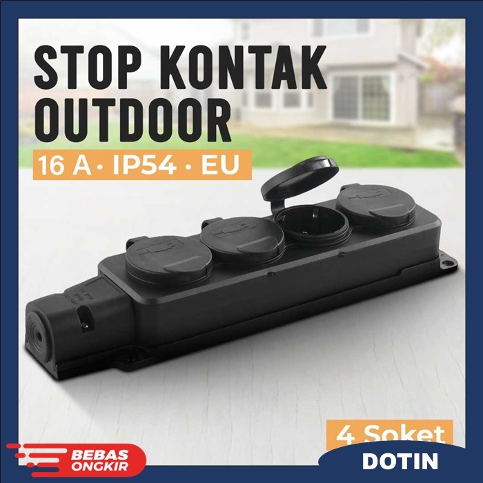 Stop Kontak Listrik 4 Lubang Dengan Tutup /Colokan Listrik Outdoor