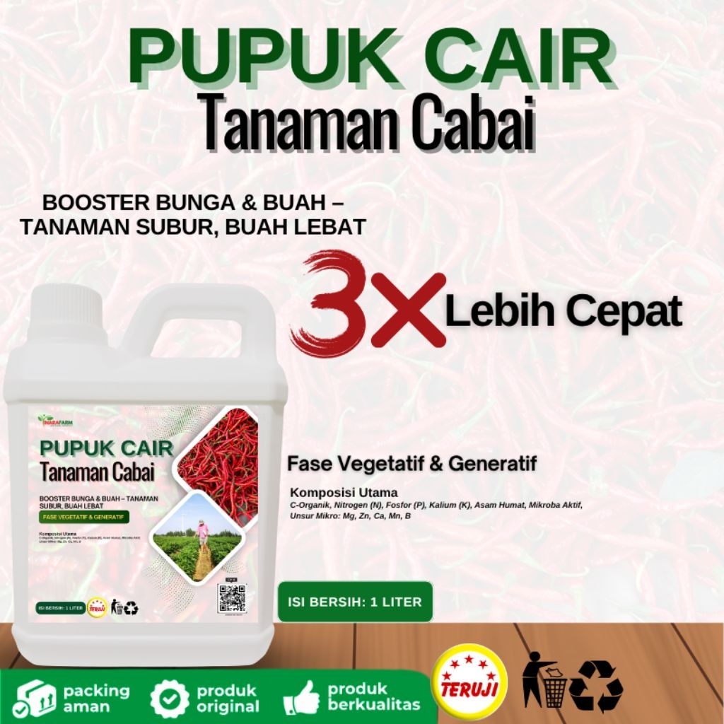 Pupuk Cair Tanaman Cabai 1 liter/Pupuk nutrisi penyubur tanaman cabai