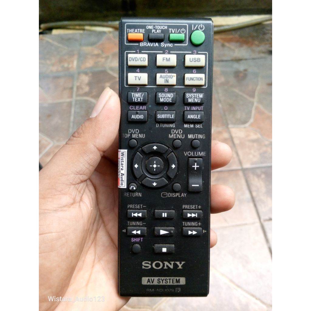 Remote home theater Sony seri DAV-DZ170, DAV-DZ175, DAV-TZ210, dan DAV-TZ630