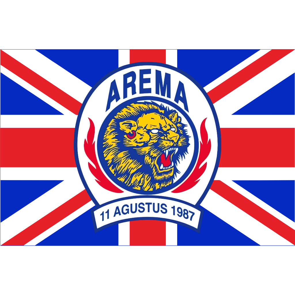 bendera AREMA FC warna biru suporter terbaru