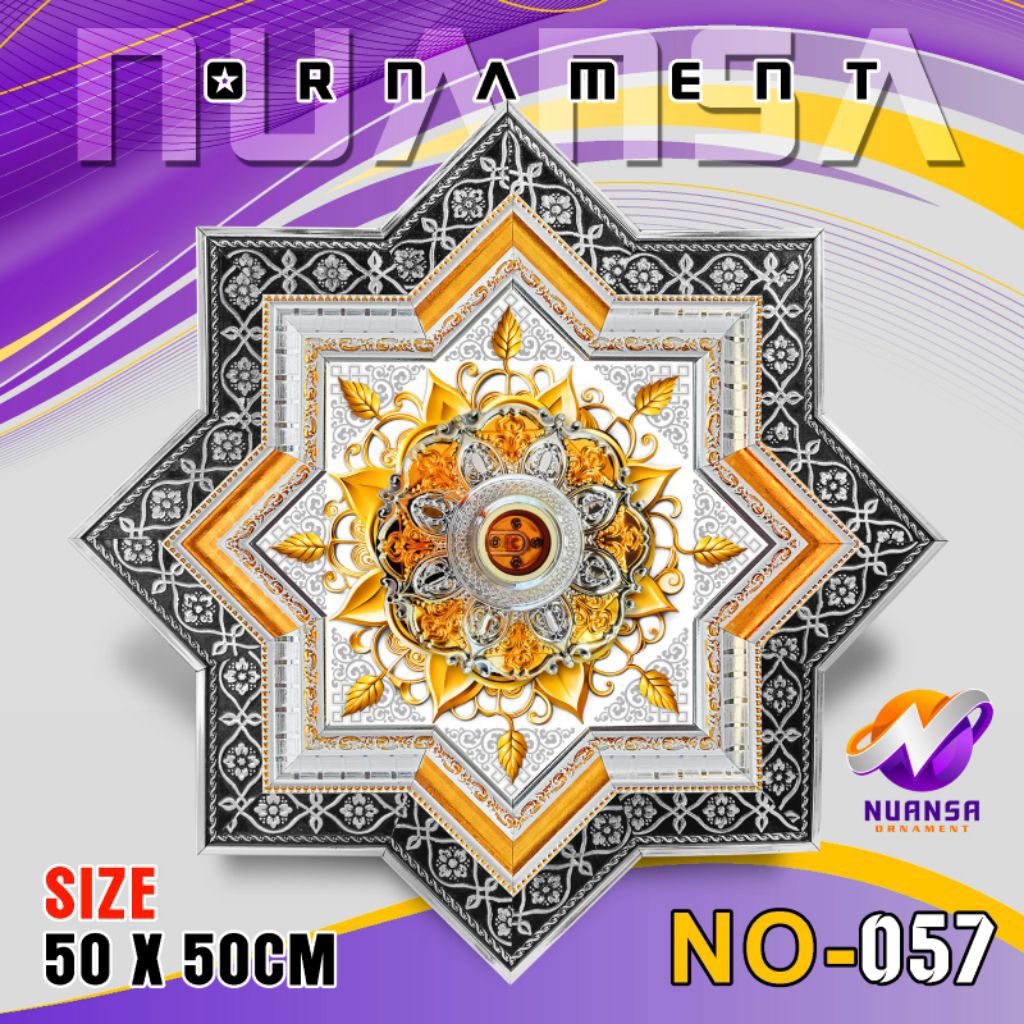 Ornament lampu plafon pvc, gysum, grc