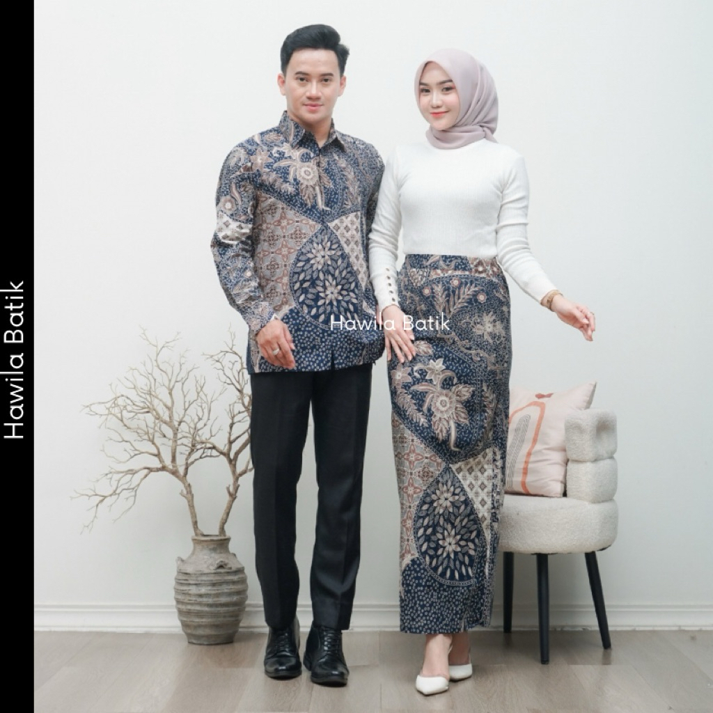 Kemeja Batik Pria dan Rok Span Batik