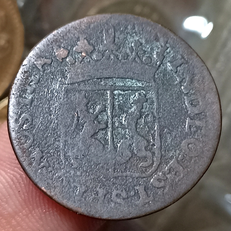 Koin Kuno Indonesia ( VOC ) 1 Duit Gelderland Tahun 178X
