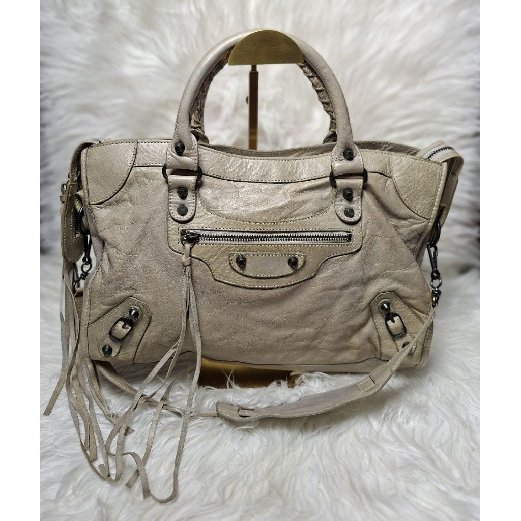 Balen Shoulder Bag Genuine Leather Laurel Green PRELOVED