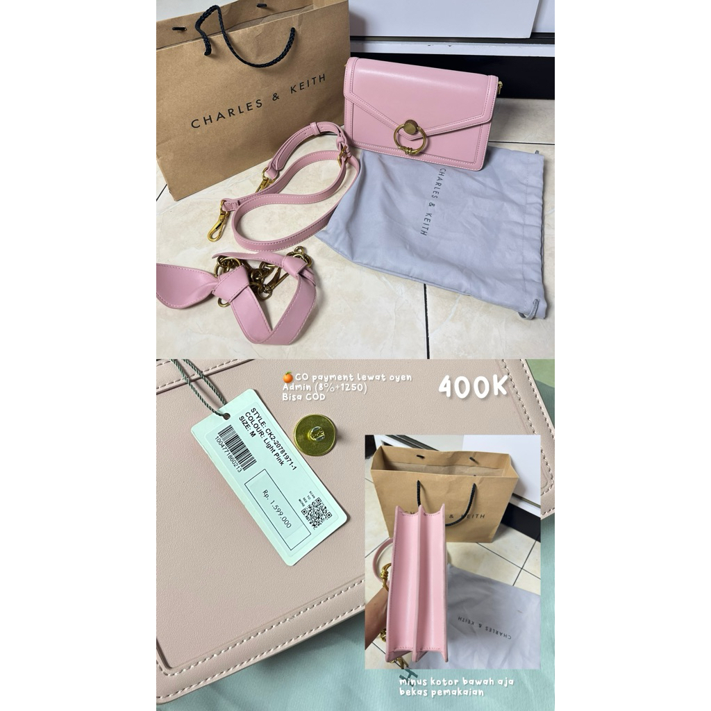 Preloved Charles & Keith Tas - Light Pink