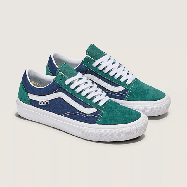 Vans Skate Old Skool Shoe - Tartan Green/Blue