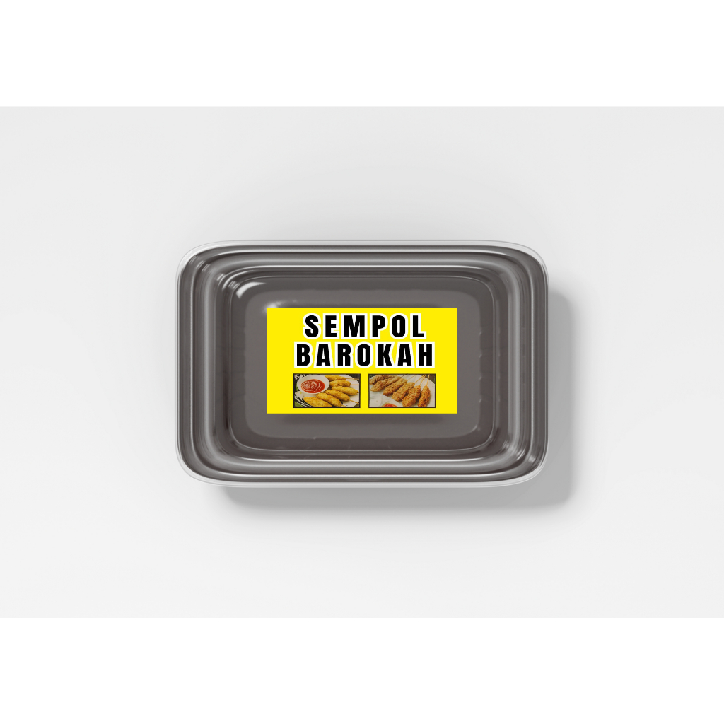 Stiker Label Makanan & Minuman Custom — Packaging UMKM Snack / Frozen Food / Kemasan — Desain Bebas 