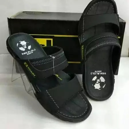 SANDAL KULIT PAKALOLO ORIGINAL SANDAL PRIA SANDAL SLOP SANDAL CASUAL PAKALOLO HITAM