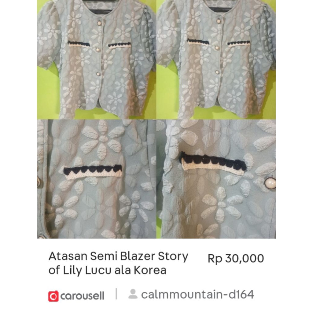 blouse cantik hijau the story of Lily