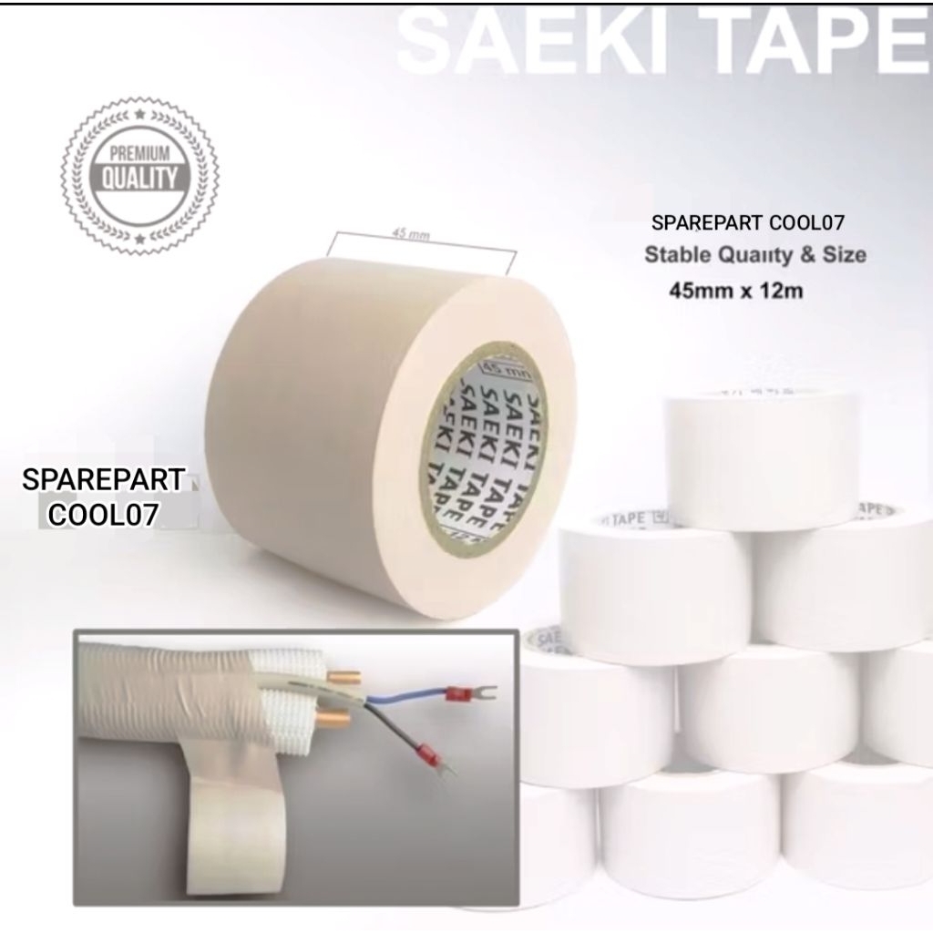 DUCT TAPE LEM SAEKI ISOLASI PIPA AC Duct Tape Lem SAEKI - Selotip Seal Tape Pipa AC Pendingin