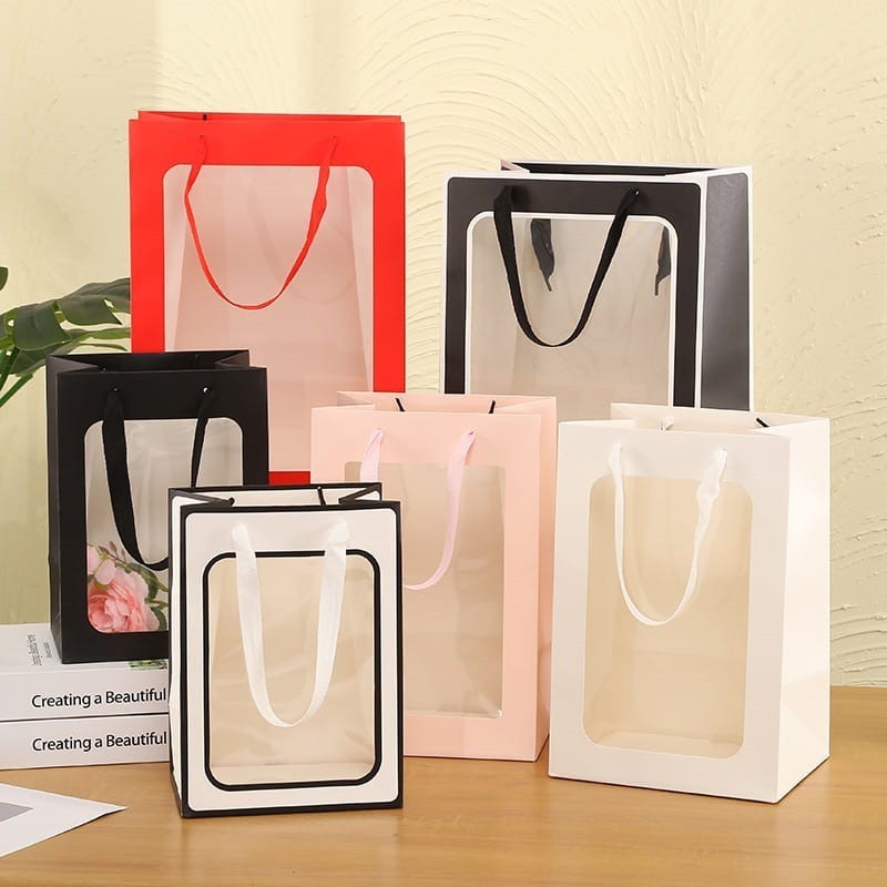 PAPER BAG IMP TRANS UKURAN 30X20X16 BAG 4 / PAPER BAG MOTIF BENING BAG DEPAN / TAS KADO