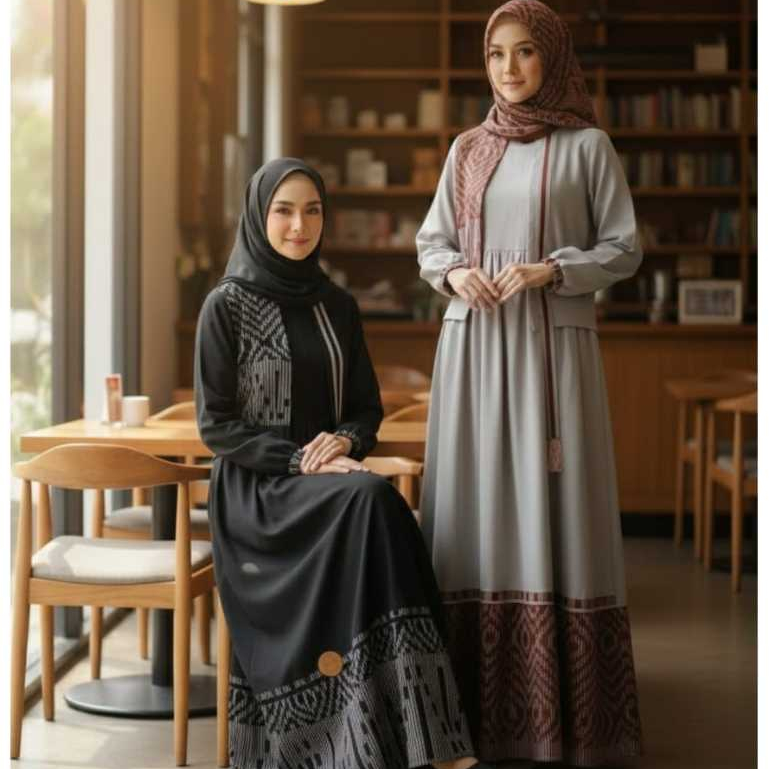 Zisheeri Original Dress Selisa Bahan Tenun Mix Katun