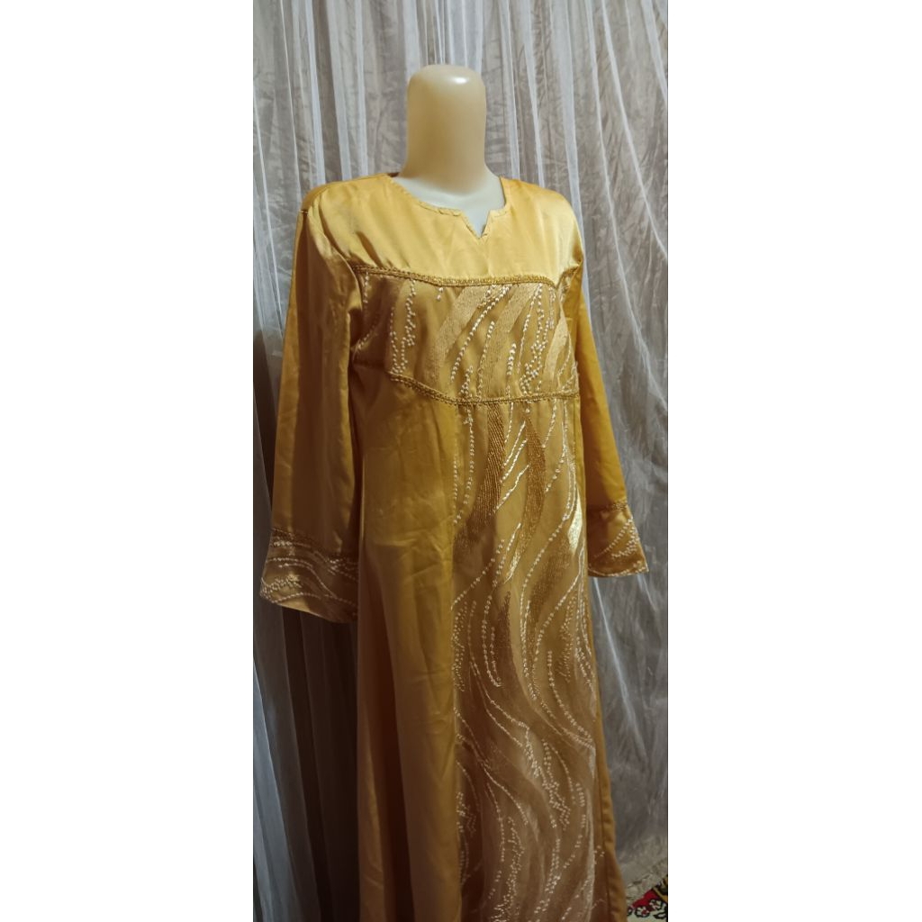 Gamis coklat brukat cantik