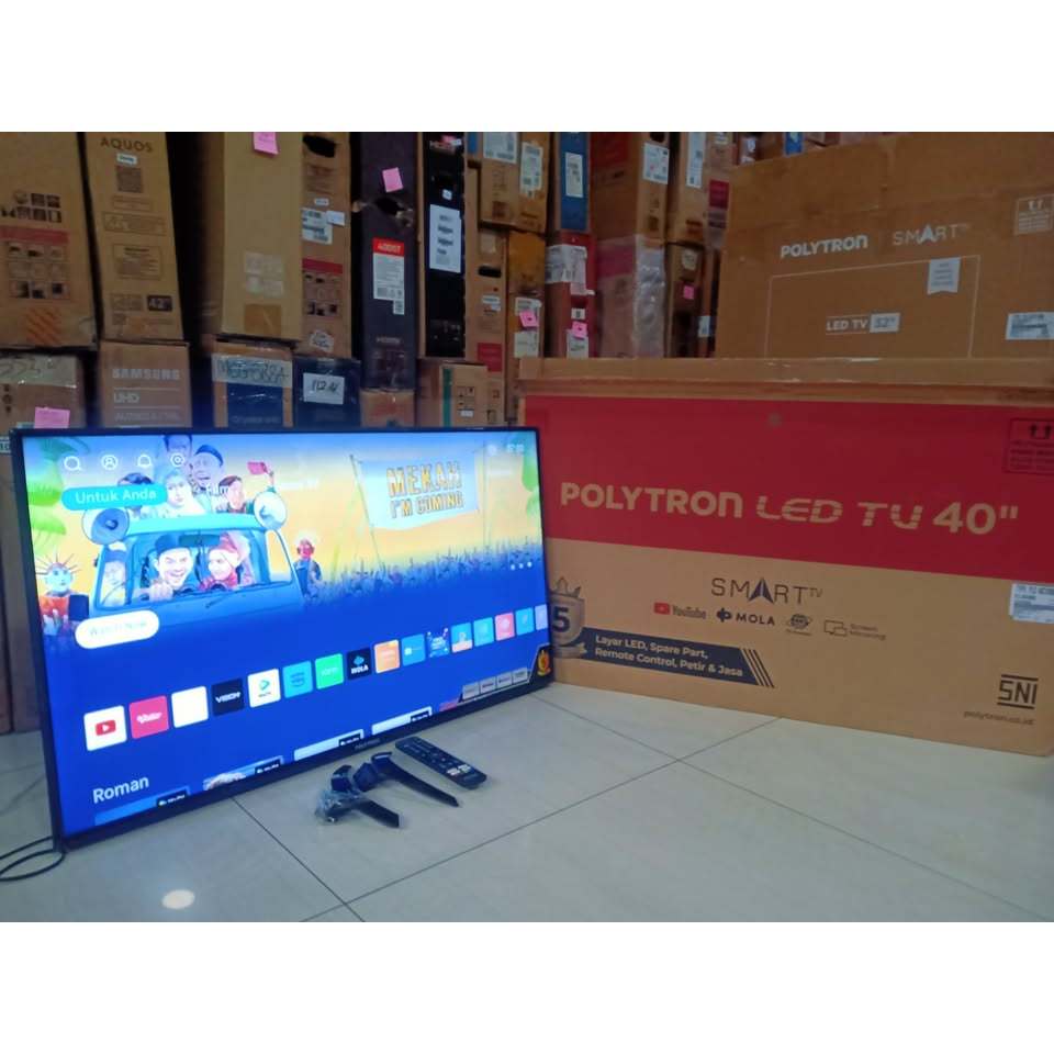 TV LED POLYTRON SMART 40 INC KONDISI BEKAS MASIH SEGEL (4862r)