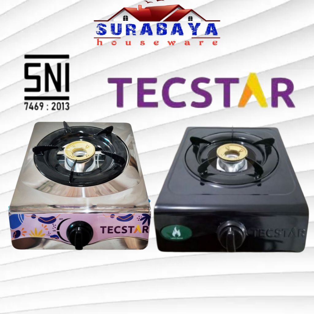 Kompor Gas 1 Tungku Kompor Gas Tecstar Teflon Stainless Kompor 1 mata