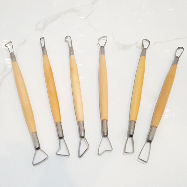 V Tec Alat Butsir Clay Kawat Kayu Set 6 8 10 11 - alat ukir tanah liat clay tool set pottery sculpti