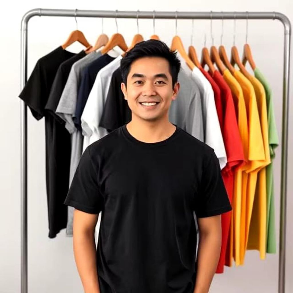 Baju Kaos Pria Polos Hitam Kaos Katun Unisex