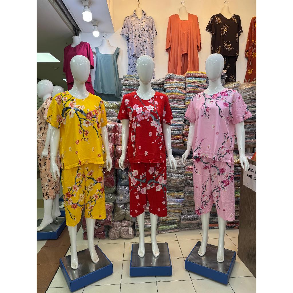 Setelan baju tidur rayon Yeong Gi size XL celana 7/8