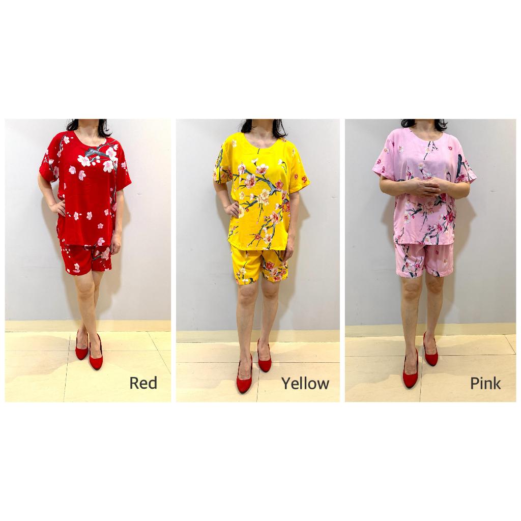 Setelan Size XXL rayon Yeong Gi lengan pendek celana pendek