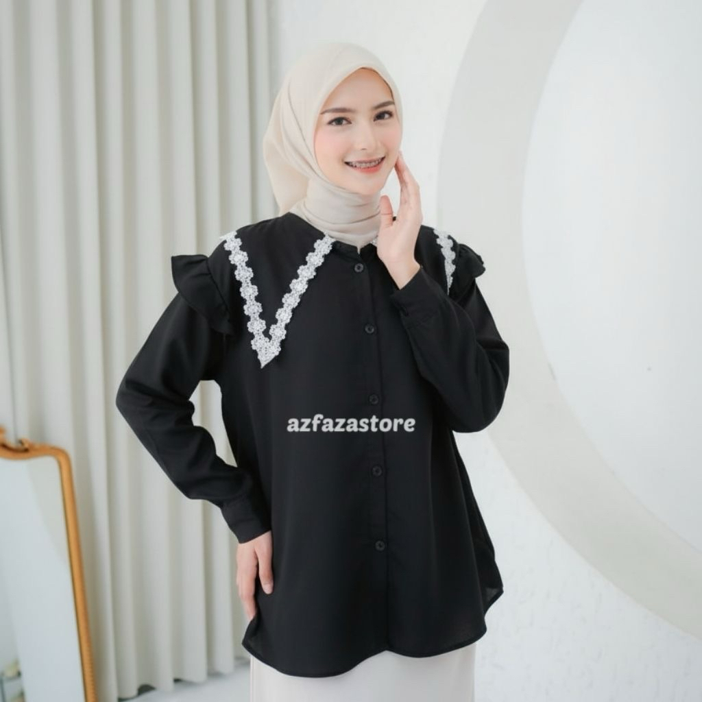 HANA Blouse / Baju Atasan Wanita Kerah Renda