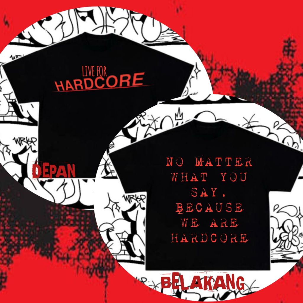 live for hardcore v1,baju boxy hitam untuk acara hardcore