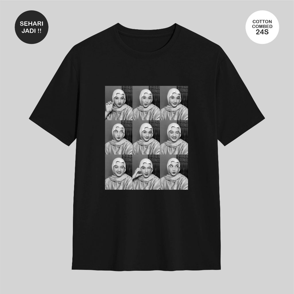 [BISA REQUEST FOTO] Kaos Distro Custom Desain Foto Premium Pasangan Pacar Cotton Combed 24s T-Shirt 