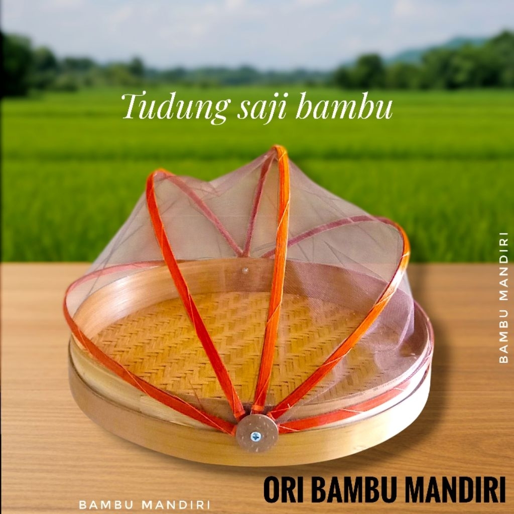 Tudung saji bambu d25cm / Tudung saji wadah makanan