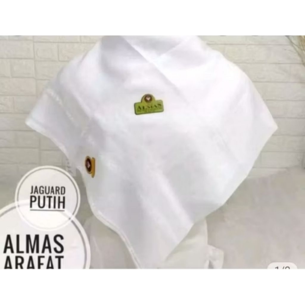 Surban putih bersih Almas Arafat/Imamah Arab