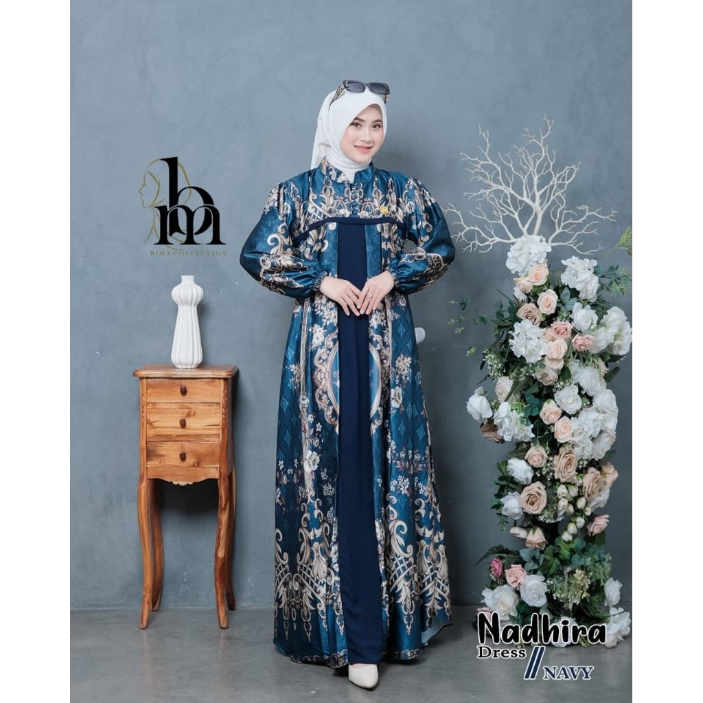 Nadhira Dress Material Silk Premium Mix Ceruty Babydoll Ori Bima Collection