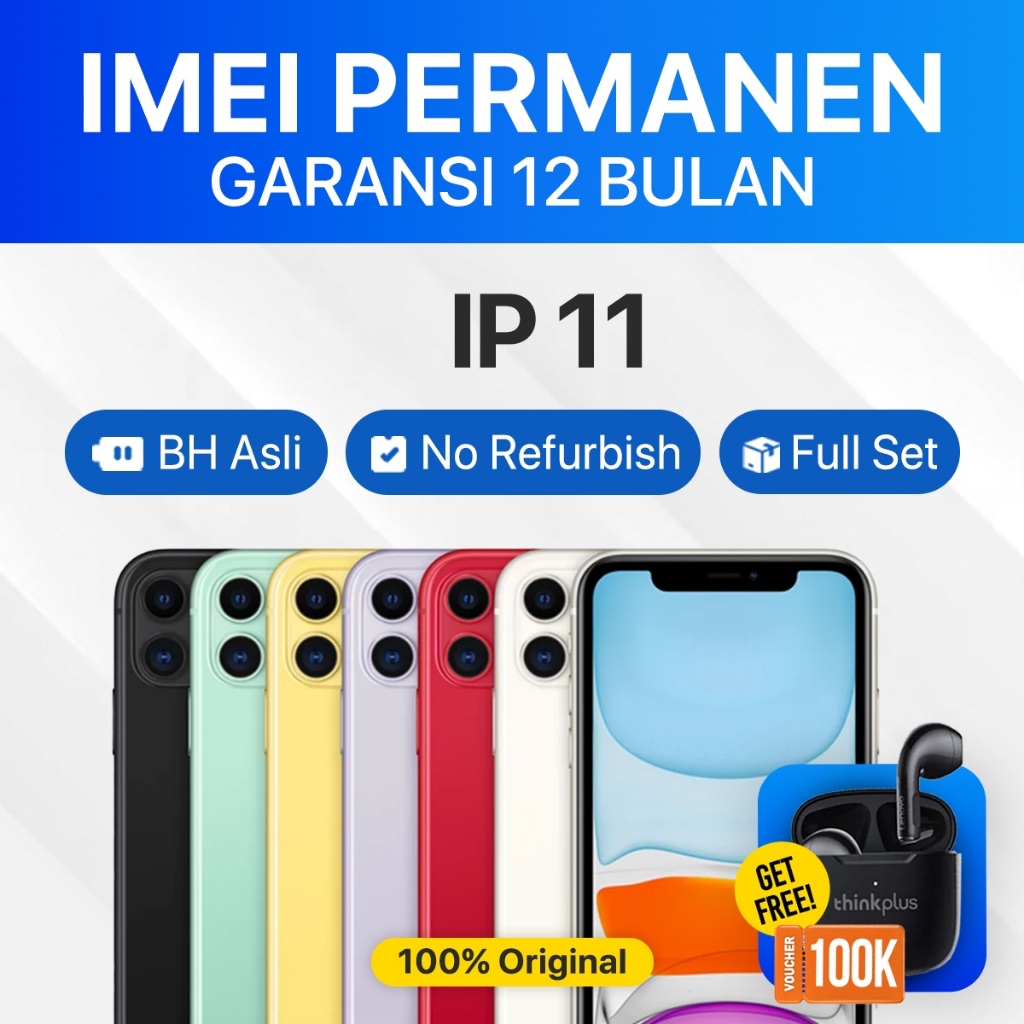 [Kondisi 80%] iPhone 11 ex iBox Beacukai IMEI Permanen Garansi 12 Bln 100% Original Second iPhone