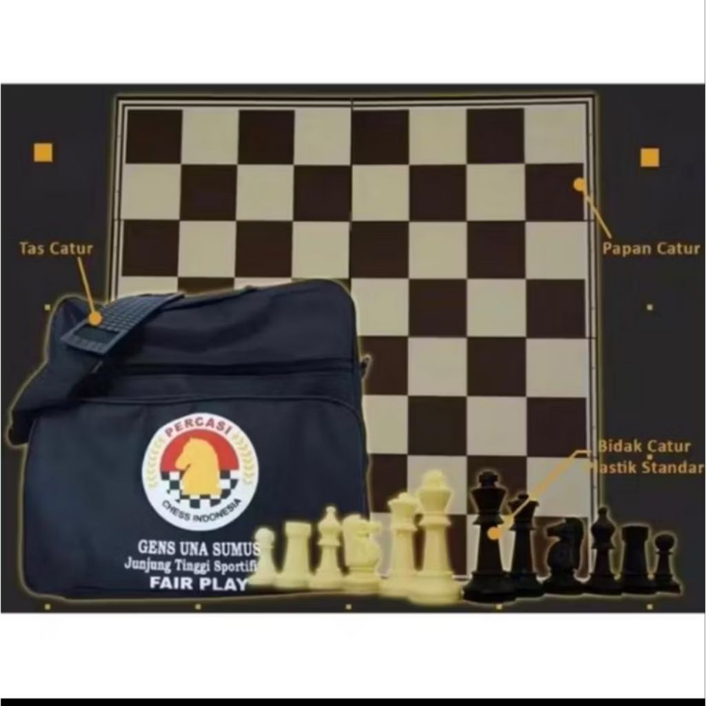 CATUR LIPAT BIDAK PLASTIK SET LENGKAP TAS/BIDAK PLASTIK/PAPAN LIPAT 4