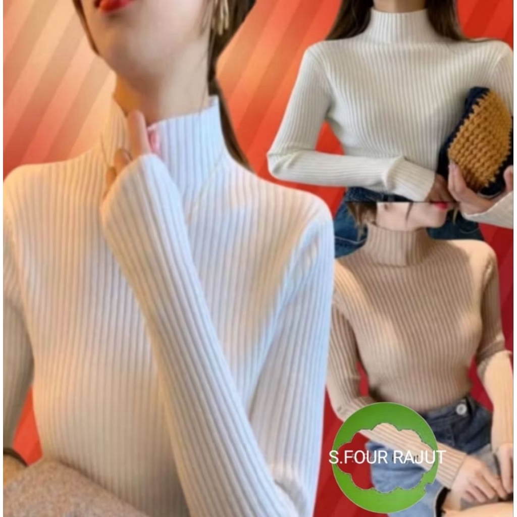 inner rajut baju daleman turtlenek knit