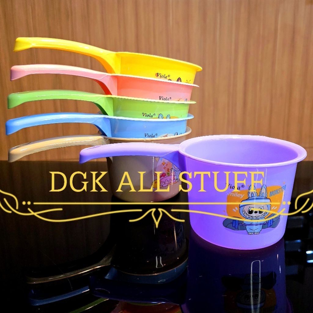 Gayung Ciduk Centong Air Mandi Bajigur Sirup Es Buah Plastik Karakter Bergambar Gambar MINI Bulat Di