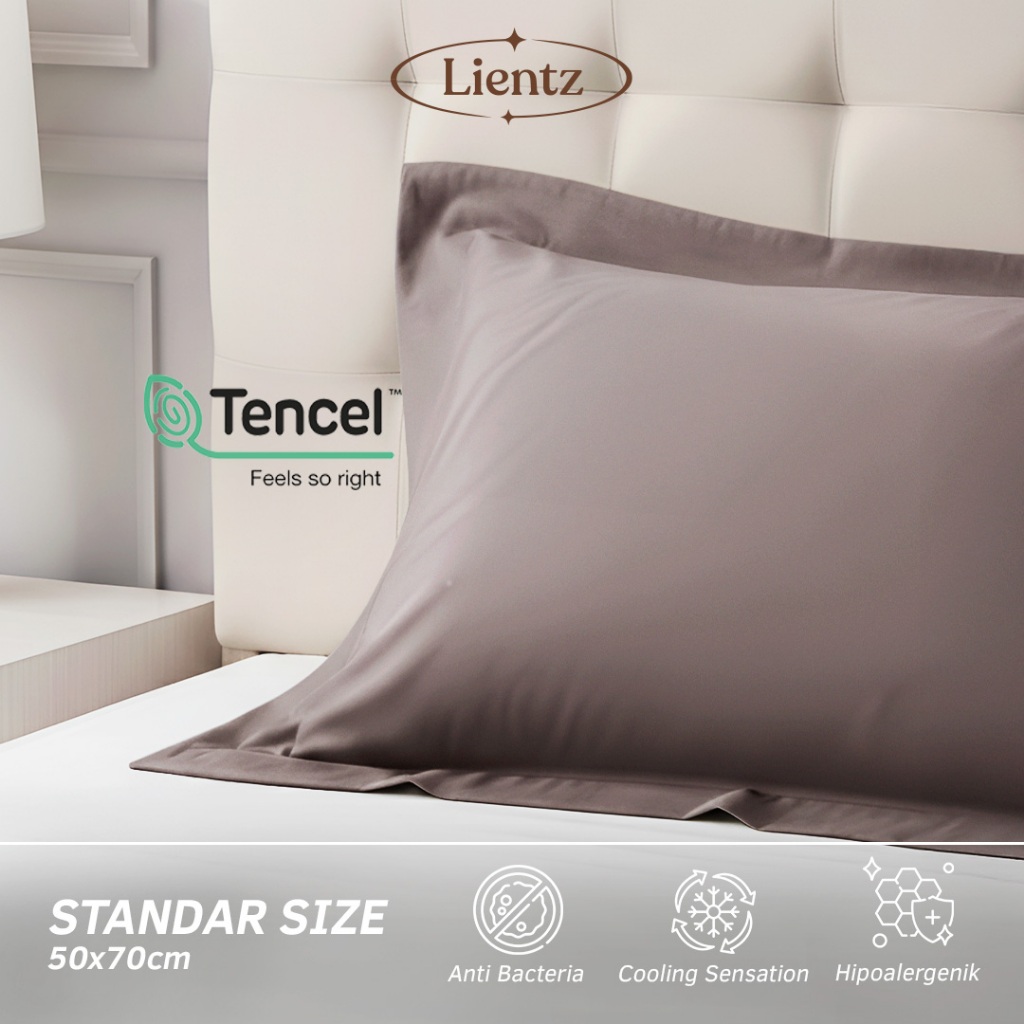 Sarung Bantal Sutra Bambu Organik Tencel 50x70cm - Tencel Pillow Case by Lientz