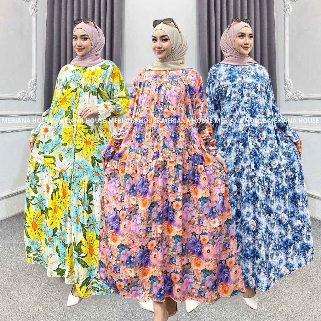 Gamis Kamila Gamis Lengan Balon Gamis Rayon Premium Lengan Balon