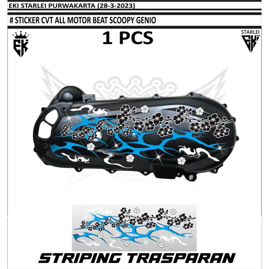 Striping Sticker Block CVT Transparan All Motor Beat Genio