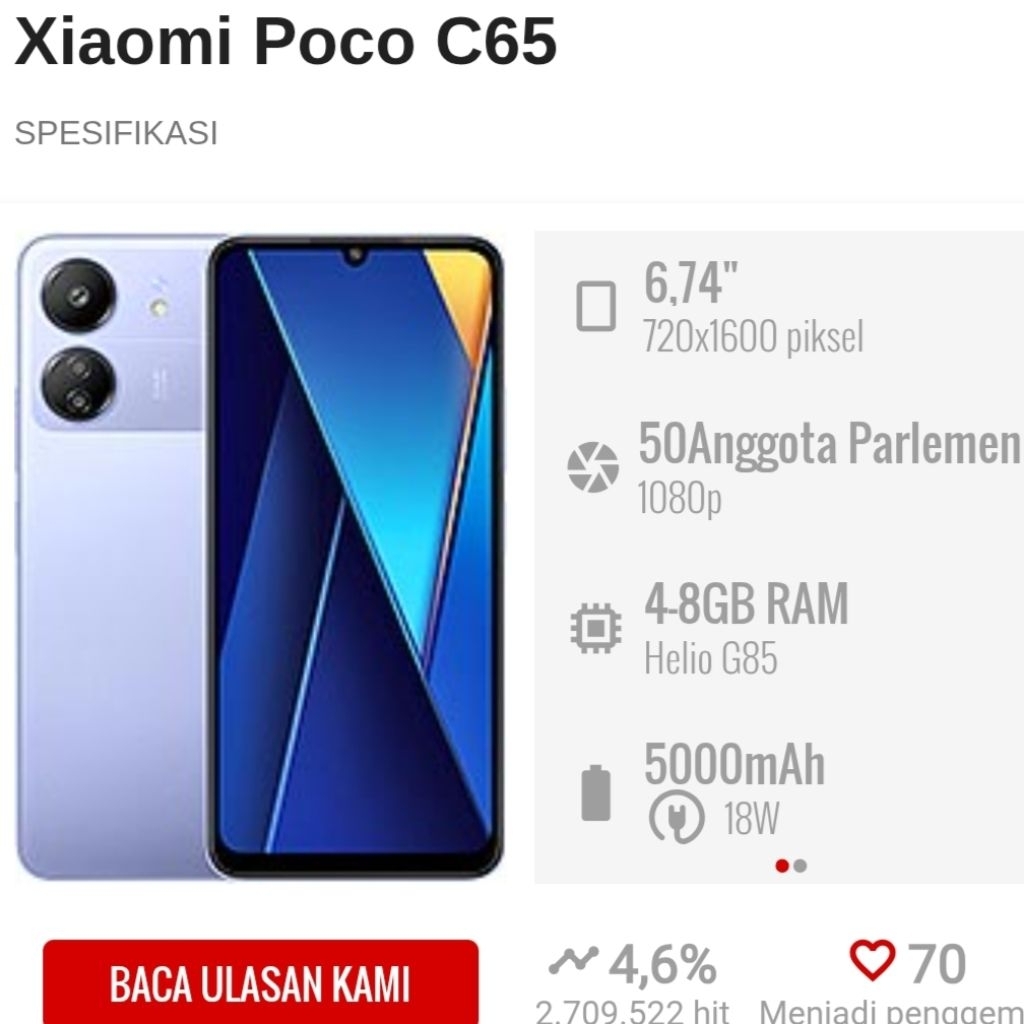 poco C65 8/256gb second