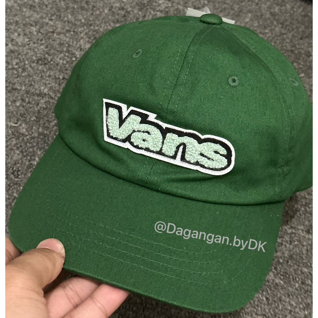 Topi Vans Logo Big Bordir Original 100% Dark Green (Limited)